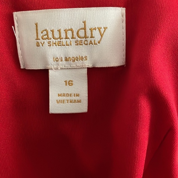 Laundry by Shelli Segal Wide Leg Belted Jumpsuit, Poppy Red, Size 16 New w/Tag - Picture 10 of 12